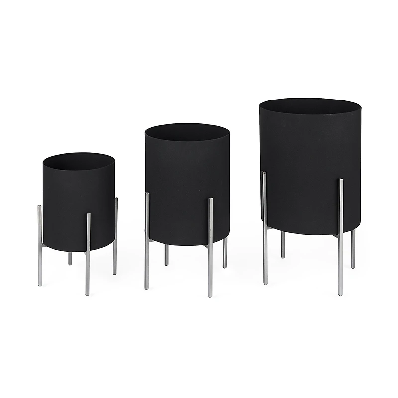 CLAYPOOLE (SET OF 3) BLACK PLANT STANDS