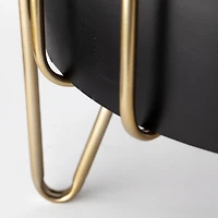 Pianta Black Metal Insert Brass Frame Plant Stands - Set Of 2