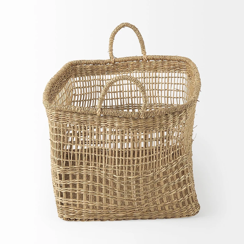 Bellisa 18.5L x 14.6W x 11.0H (Set of 2) Medium Brown Seagrass Rectangular Basket W/ Handles