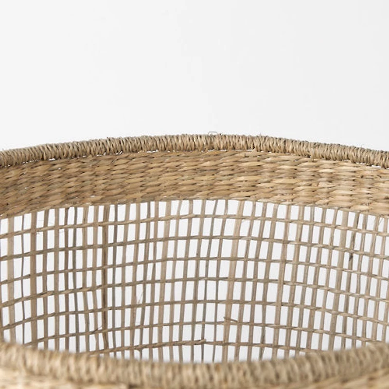 Bowie 19.7L x 19.7W x 19.7H (Set of 3) Medium Brown Seagrass Round Basket W/ Handles