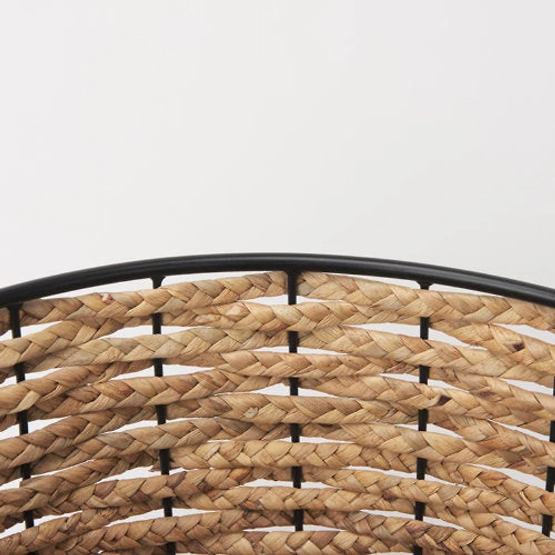 Braelyn 17.3L x 17.3W x 10.6H Set of Two Woven W/ Metal Detail Round Baskets