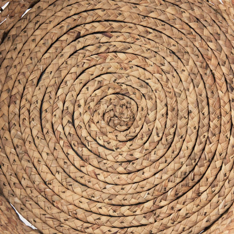 Braelyn 17.3L x 17.3W x 10.6H Set of Two Woven W/ Metal Detail Round Baskets