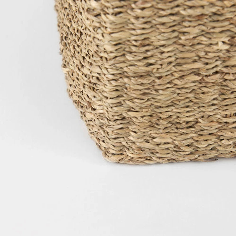 Copenhagen 15.7L x 15.7W x 15.7H (Set of 3) Medium Brown Square Twisted Seagrass Square Basket