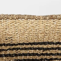 Emma 17.3L x 13.0W x 11.0H (Set of 2) Light Brown Seagrass Rectangular Basket W/ Black Stripes