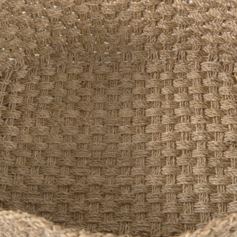 Emra 17.3L x 11.8W x 7.9H (Set of 3) Light Brown Seagrass Rectangular Basket W/ Handles