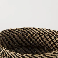 Gaia 17.7L x 17.7W x 20.5H Set of 3 Light and Dark Brown Cross Patterend Belly Seagrass Basket
