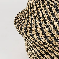 Gaia 17.7L x 17.7W x 20.5H Set of 3 Light and Dark Brown Cross Patterend Belly Seagrass Basket