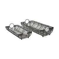 Kenneth (Set of 2) 24L x 12W Gray Metal Baskets