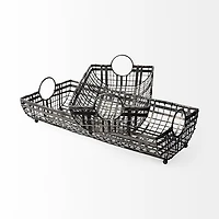 Kenneth (Set of 2) 24L x 12W Gray Metal Baskets