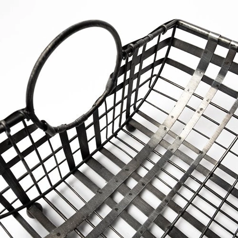 Kenneth (Set of 2) 24L x 12W Gray Metal Baskets