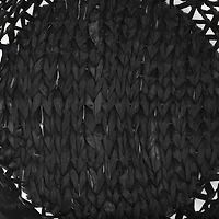 Lola 19.7L x 19.7W x 23.6 Set of 3 Black Water Hyacinth Zig Zag Weave Round Basket W/ Handles
