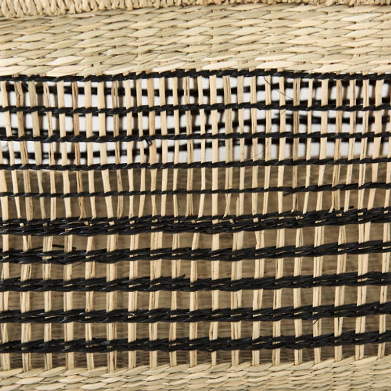 Nia 18.5L x 13.4W x 14.6H Set of 2 Light Brown Seagrass Rectangular Basket with Handles