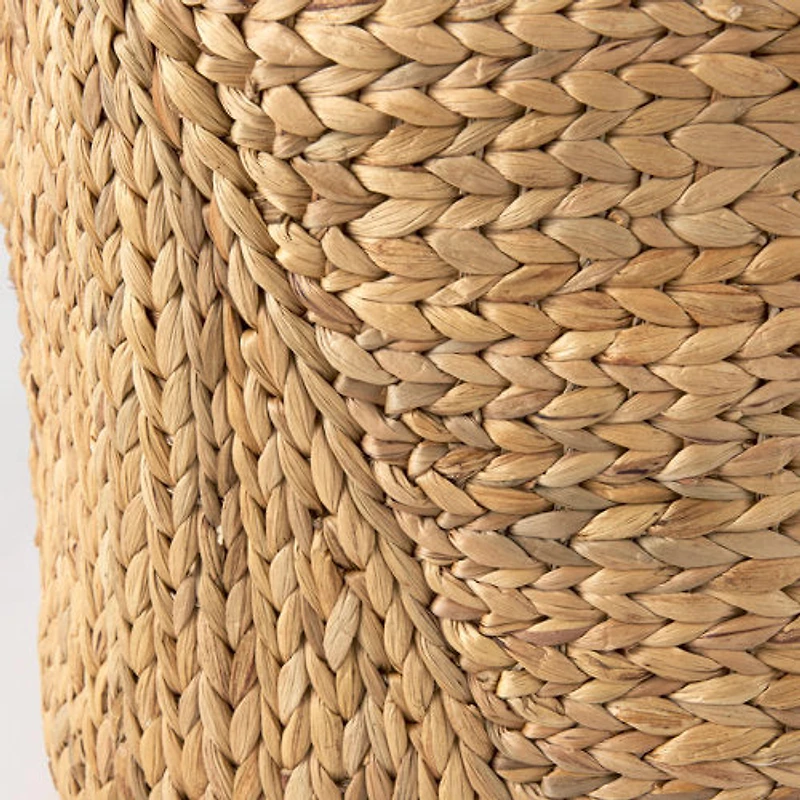 Sivan 19.7L x 19.7W x 23.6H (Set of 3) Light Brown Water Hyacinth Round Basket W/ Handles