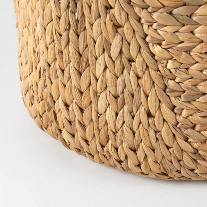 Sivan 19.7L x 19.7W x 23.6H (Set of 3) Light Brown Water Hyacinth Round Basket W/ Handles