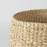 Sivannah 19.7L x 19.7W x 23.6H (Set of 3) Light Brown and Medium Brown Striped Seagrass Round Basket