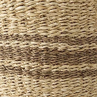 Sivannah 19.7L x 19.7W x 23.6H (Set of 3) Light Brown and Medium Brown Striped Seagrass Round Basket