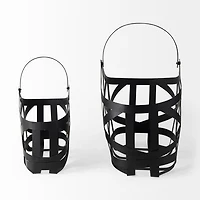 Tyrell (Set of 2) 23L x 11W; 18L x 8W Black Iron Metal Baskets