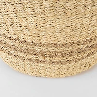 Vance 17.7L x 17.7W x 11.8H Light Brown Palm Leaf and Seagrass Round Basket W/ Handles