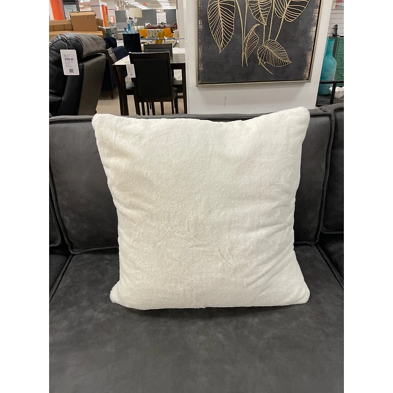 Feather Fabric Cushion - White
