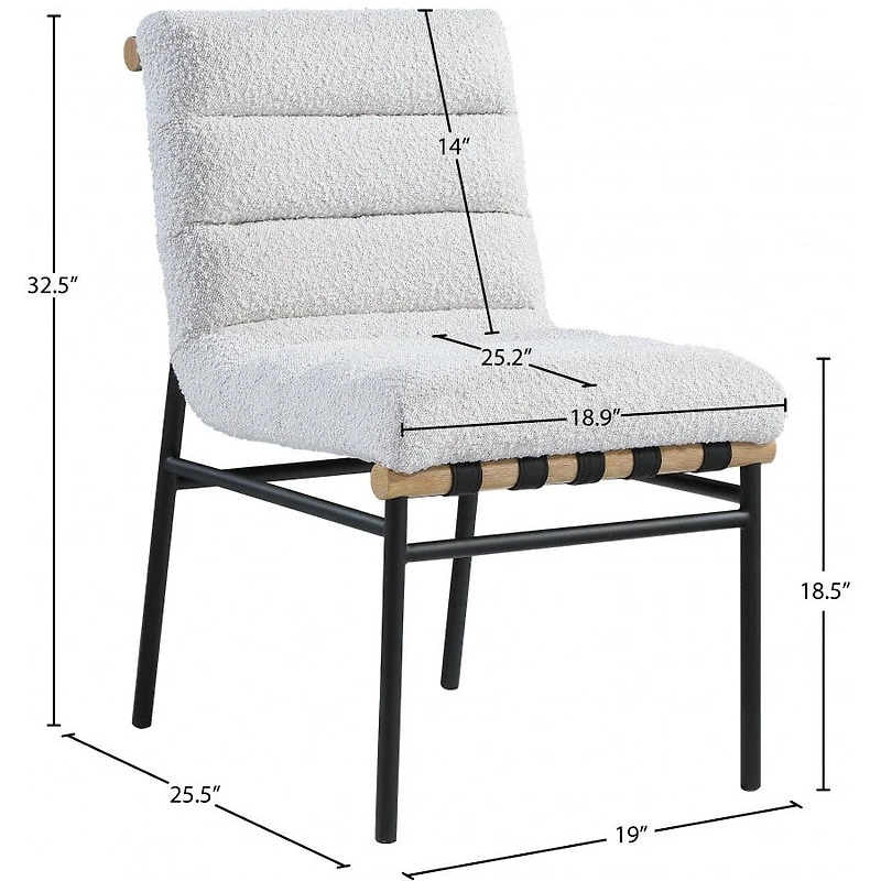 Maru Boucle' Fabric Dining Chair