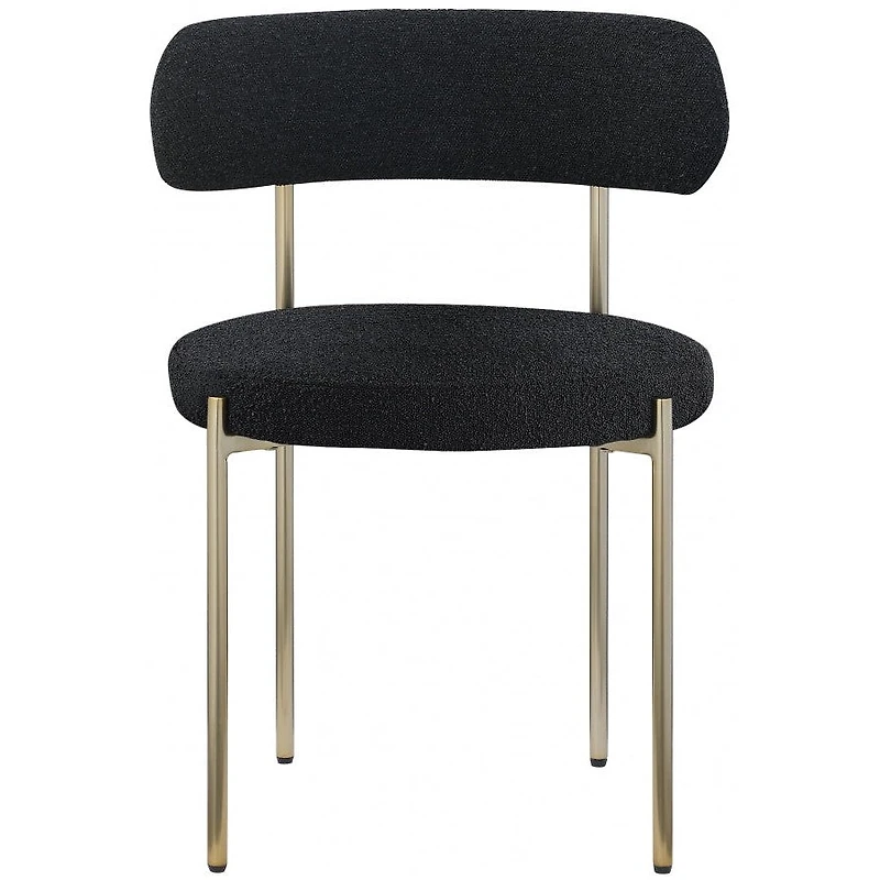 Ronda Boucle Fabric Dining Chair Brushed Brass
