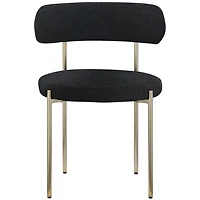 Ronda Boucle Fabric Dining Chair Brushed Brass