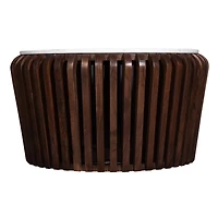 Alder Round Marble Coffee Table Brown