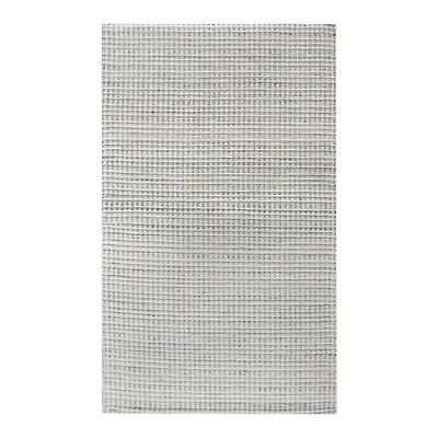 Caddie Handwoven Woolen Rug - Ivory/grey