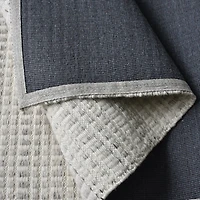Caddie Handwoven Woolen Rug - Ivory/grey
