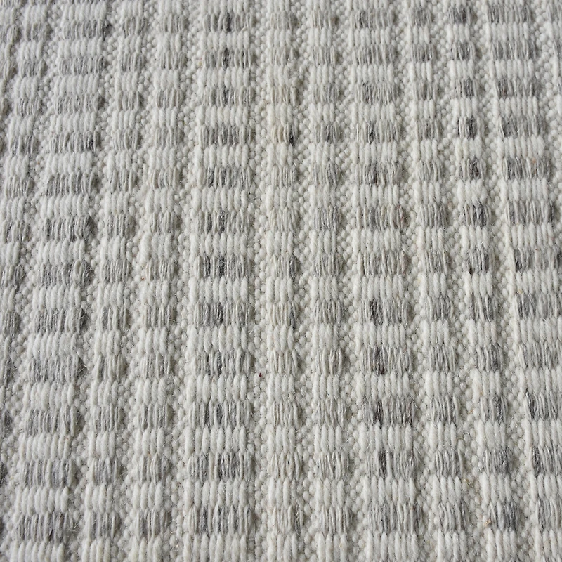 Caddie Handwoven Woolen Rug - Ivory/grey