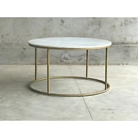 Tane Round Marble Coffee Table Brass Legs