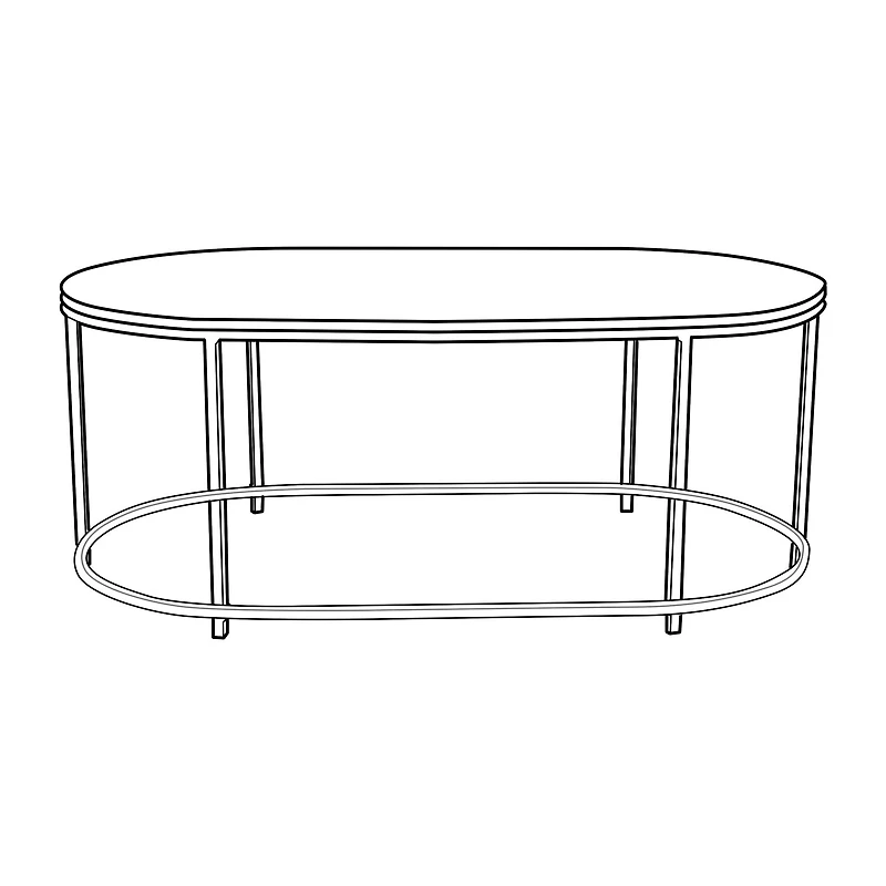 Tane Marble & Gold Oval Coffee Table