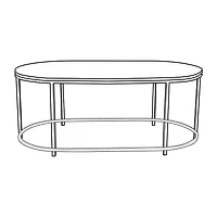 Tane Marble & Gold Oval Coffee Table