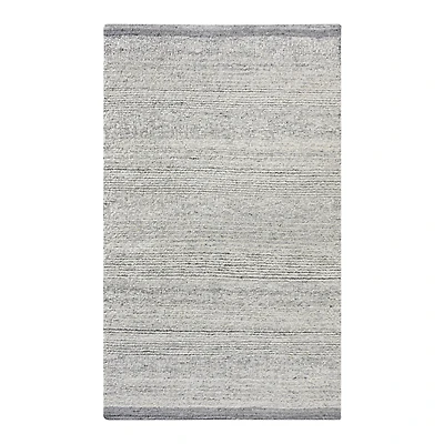 Ladrido Handwoven Woolen Rug - Ivory/grey
