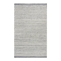 Ladrido Handwoven Woolen Rug - Ivory/grey