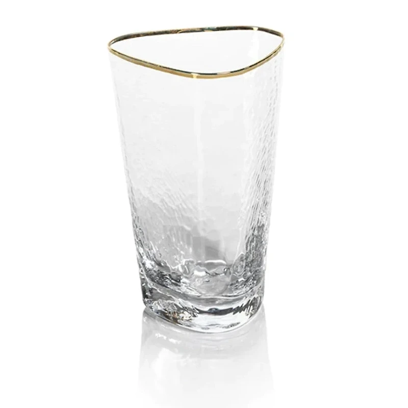 Aperitivo Triangular Glass Clear w/ Gold Rim