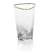 Aperitivo Triangular Glass Clear w/ Gold Rim