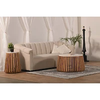 Alder Round Marble End Table Natural