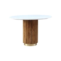 Fifi Wooden Round Dining Table with Marble Top