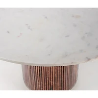 Fifi Wooden Round Dining Table with Marble Top