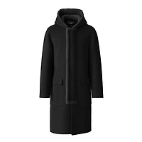 Mackage Abraham Heavy Double Face Wool Long Hooded Coat Size: