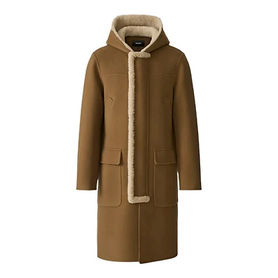 Mackage Abraham Heavy Double Face Wool Long Hooded Coat Size: