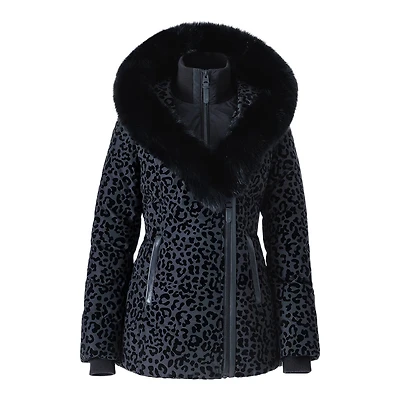 Mackage Adali-flp Down Coat With Natural Fur Signature Collar Black-black, Size:
