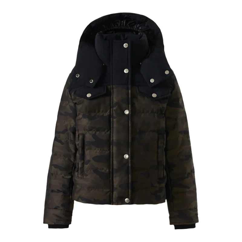 Mackage Adriel-jc Jacquard Camo Down Jacket For Kids (8-14 Years) Army, Size: