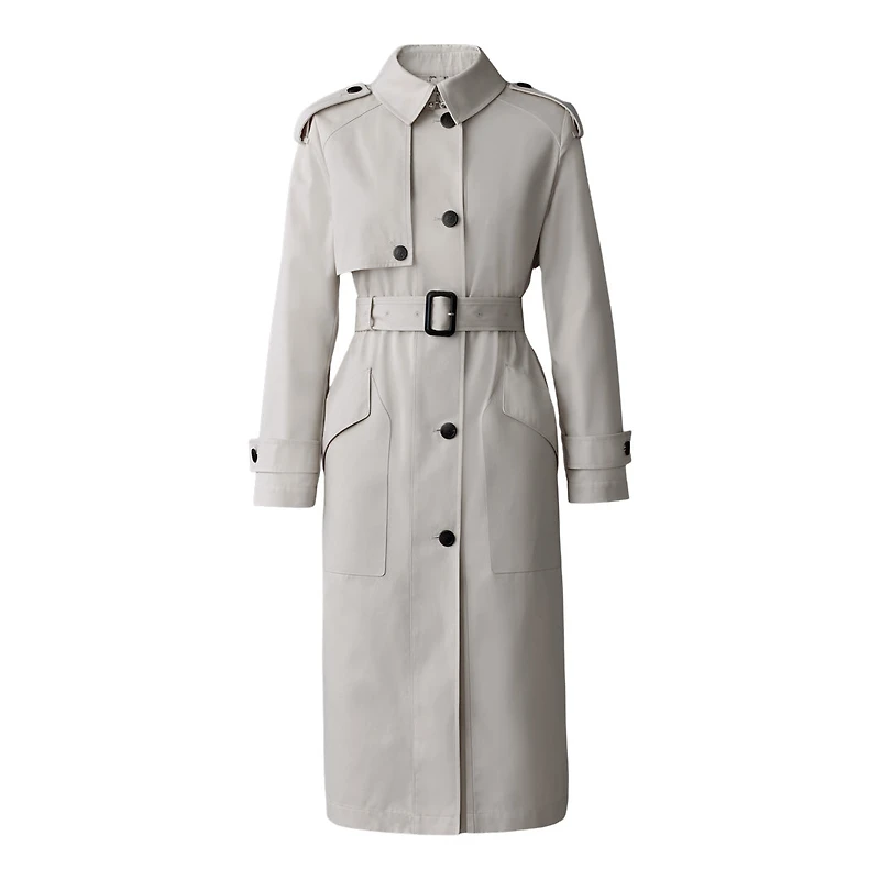 Mackage Akili Single-breasted Trench Coat With Belt, Size: