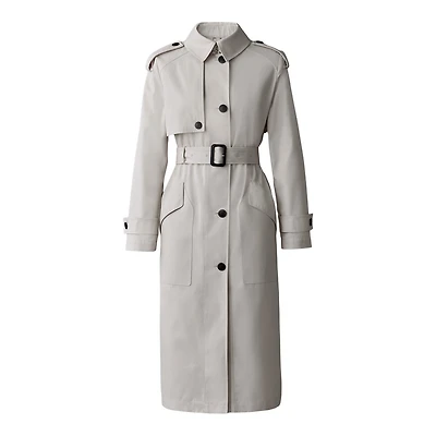 Mackage Akili Single-breasted Trench Coat With Belt, Size: