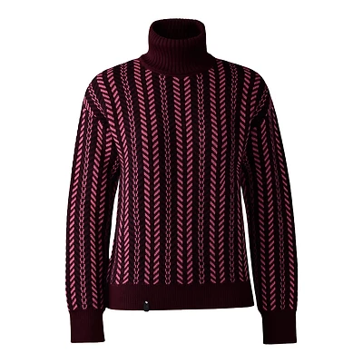 Mackage Astor-wmck Jacquard Chain-knit Wool Sweater Bright Pink, Size: