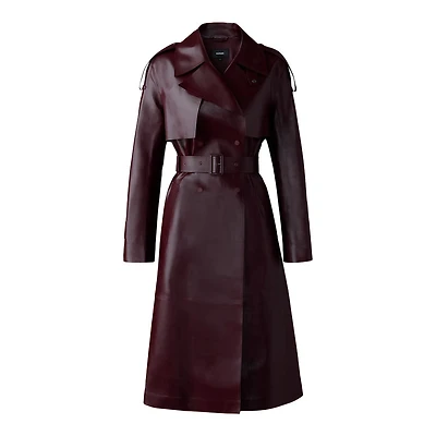 Mackage Carmela Leather Trench With Belt Size: