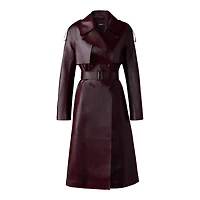 Mackage Carmela Leather Trench With Belt Size: