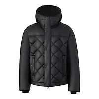 Mackage Cash Diamond-quilted Leather Jacket With Shearling Hood Size: